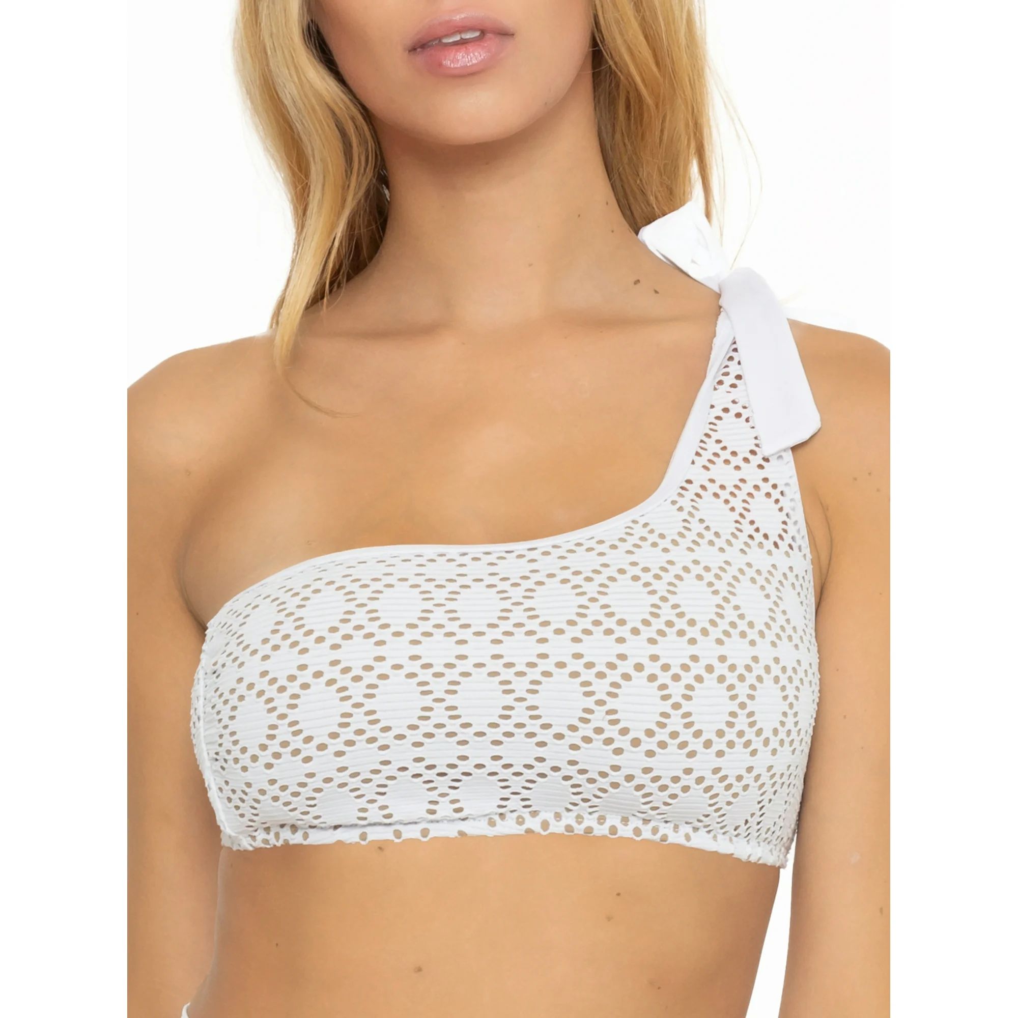 BCA By Rebecca Virtue Women's Crochet Kaylee Asymmetrical Bikini Top | Walmart (US)