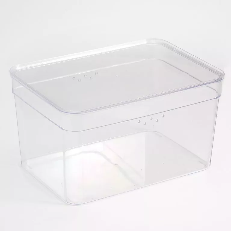 Mainstays 5 Quart Stackable Plastic Lidded Closet Organizer Box