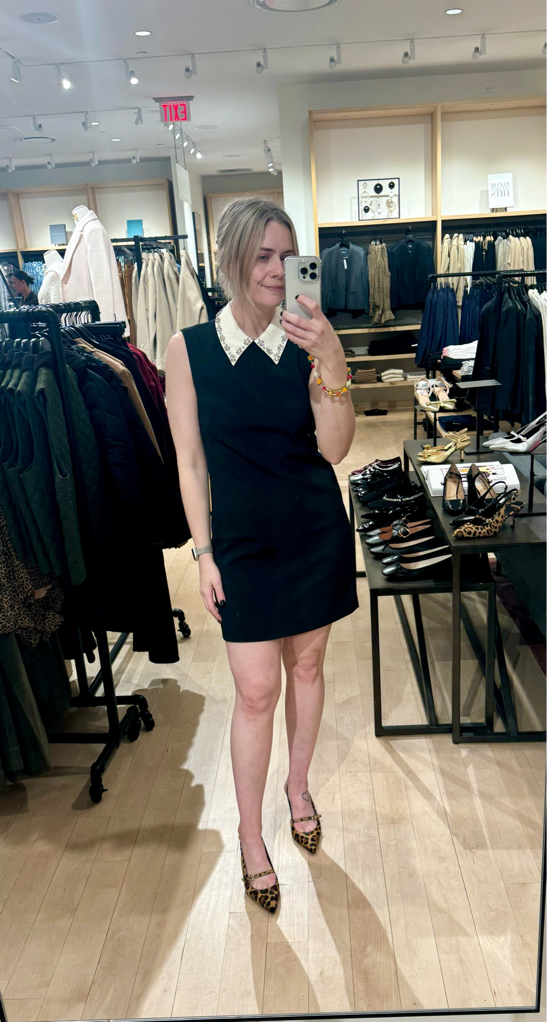 This. Dress. Is. Too. Cute. I paired this dress with the leopard Colette sling back pumps to give it a classy edge. This would be a super fun holiday party dress that you could change the feel of with whatever shoe you choose. It also looked so cute with the silver Teagan T Strap heels and it was giving Mad Men vibes. I’m in a size 2. It fit me true to size on my petite top but it was a little snug on my hips. If you’re super curvy it may be worth it to size up and then get tailored. Shoes were true to size for me; I’m in a 7.5  

#LTKParties #LTKHoliday #LTKSeasonal