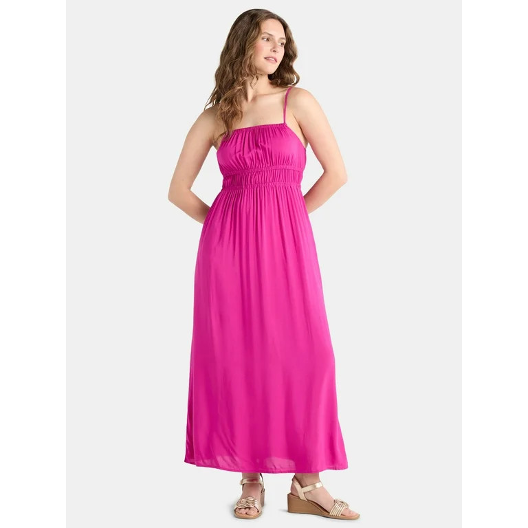 Time and Tru Women's and Women's Plus Smocked Waist Maxi Dress, Sizes XS-4X - Walmart.com | Walmart (US)