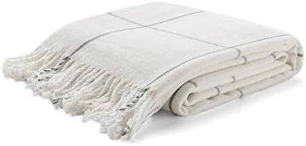 Arus Highlands Collection Tartan Plaid Design Throw Blanket, 60 by 80 Inches, Off-White | Amazon (US)