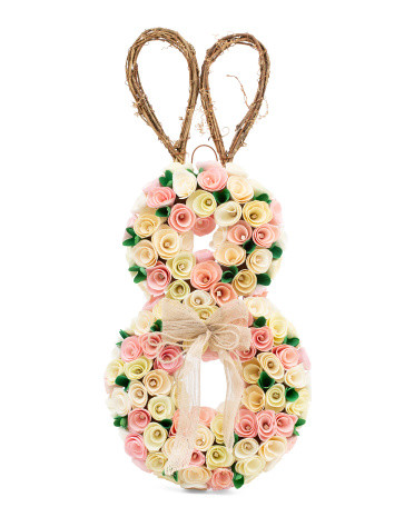 24in Wood Curl Rabbit Wreath | Marshalls