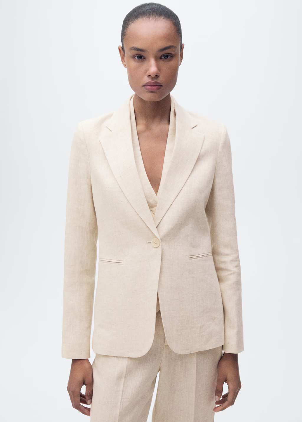 Linen suit jacket - Women | MANGO United Kingdom | MANGO (UK)
