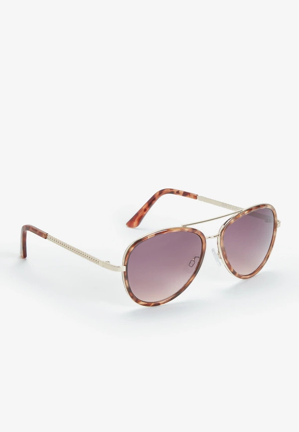 Tortoise Frame Aviator Sunglasses | Maurices