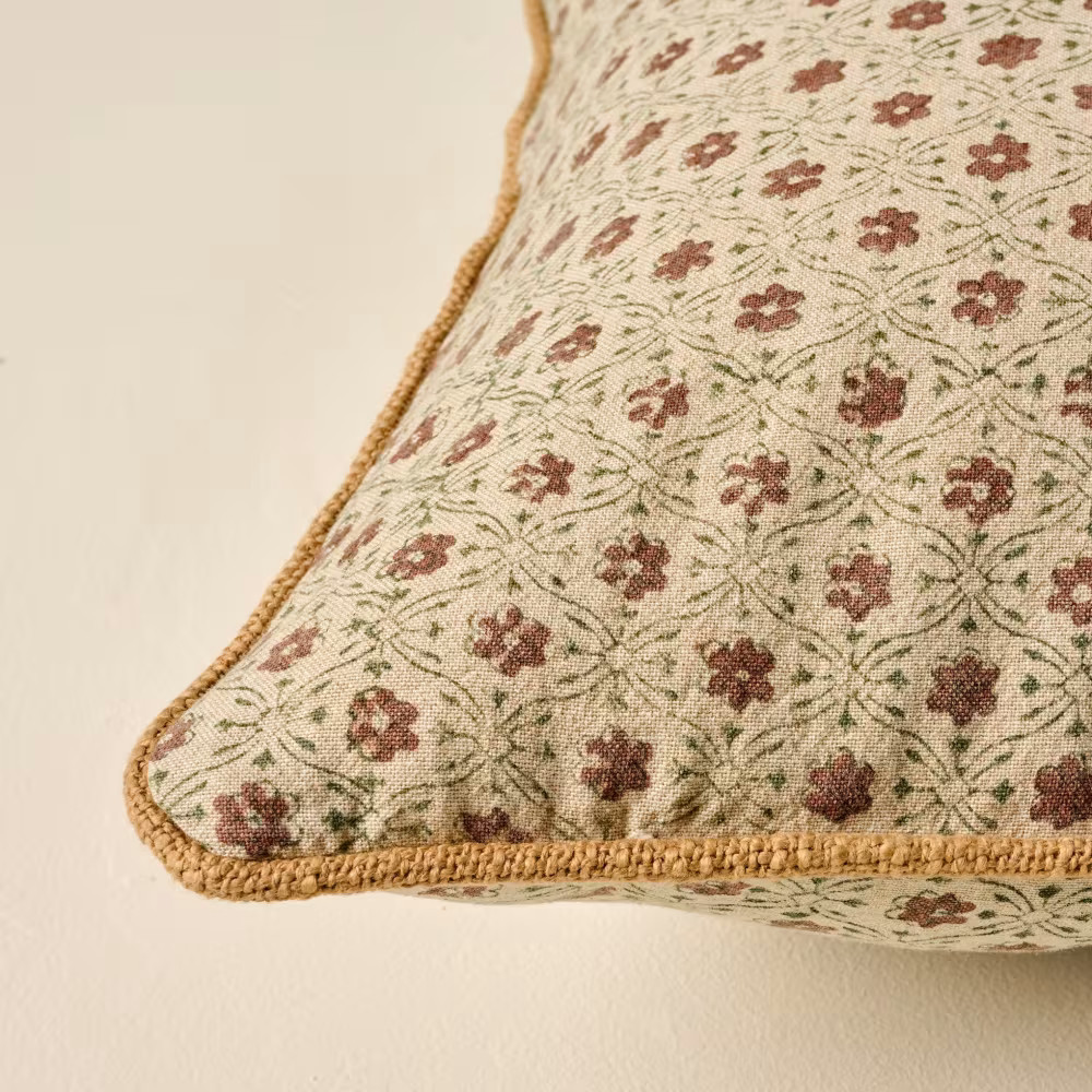 Thea Clay Block Print Large Lumbar Pillow | Magnolia