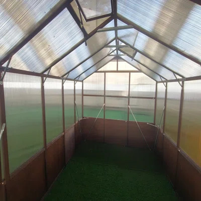 8X10 FT Greenhouse Kit, Wood Greenhouses With 6MM Polycarbonate Panel, Green House With Adjustable Vent & Lockable Door, Walk-In Greenhouse For Outsid | Wayfair North America