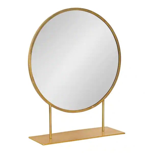 Kate and Laurel Rouen Round Metal Table Mirror - 18x22 - Overstock - 28126358 | Bed Bath & Beyond