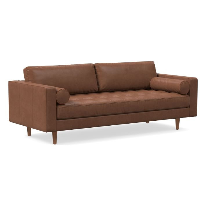 Dennes Leather Sofa (72"–88") | West Elm (US)