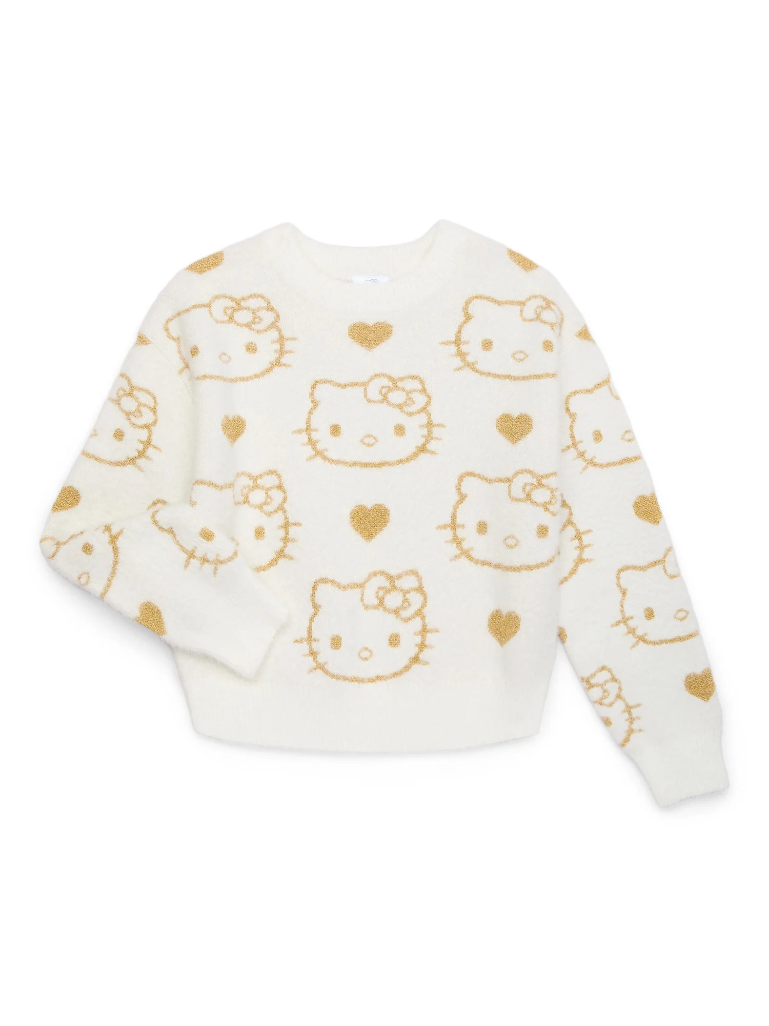 Hello Kitty Girls Metallic Lurex Holiday Sweater, Sizes 4-16 | Walmart (US)