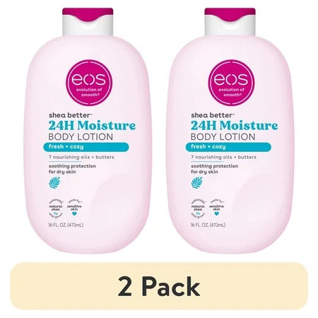 (2 pack) eos Shea Better Body Lotion- Fresh & Cozy, 24H Moisture for Dry Skin, 16 fl oz | Walmart (US)
