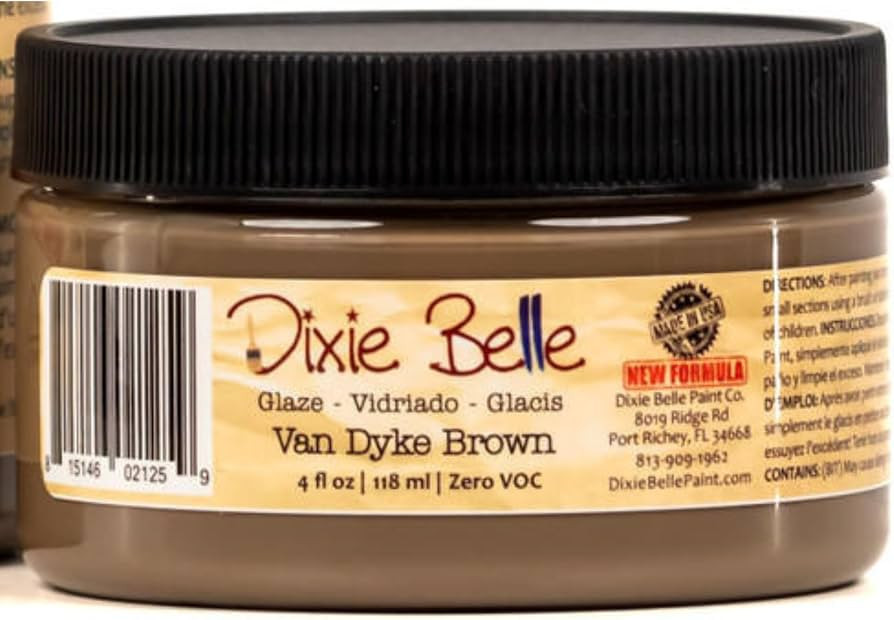 Dixie Belle Van Dyke Brown Glaze (4oz) | Water-Based Paint Finish for Stippling and Color Washing... | Amazon (US)