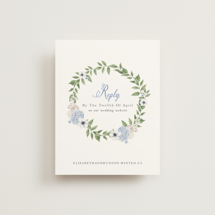 "Sweethearts" - Customizable Rsvp Online Enclosure Cards in Blue by Design Lotus. | Minted