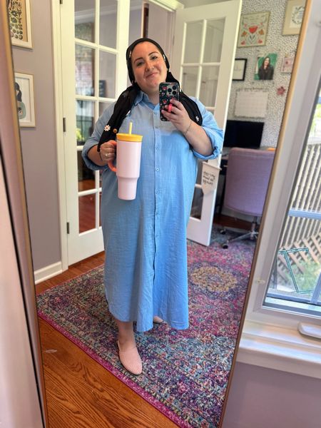 Hot Plus Size Girl Summer continues with this 100% cotton shirt dress from Amazon. I’m in LOVE. Comes in a bunch of colors. I got the white too, and I’m wearing an 18. It runs TTS. 

Shoutout to the cutest and comfiest mules from Target, and my new Owala 40 oz Tumbler. 🙌🏻

#LTKSeasonal #LTKcurves #LTKshoecrush