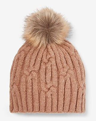 Cable Knit Pom Beanie | Express