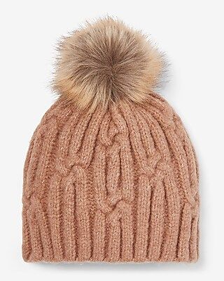Cable Knit Pom Beanie | Express