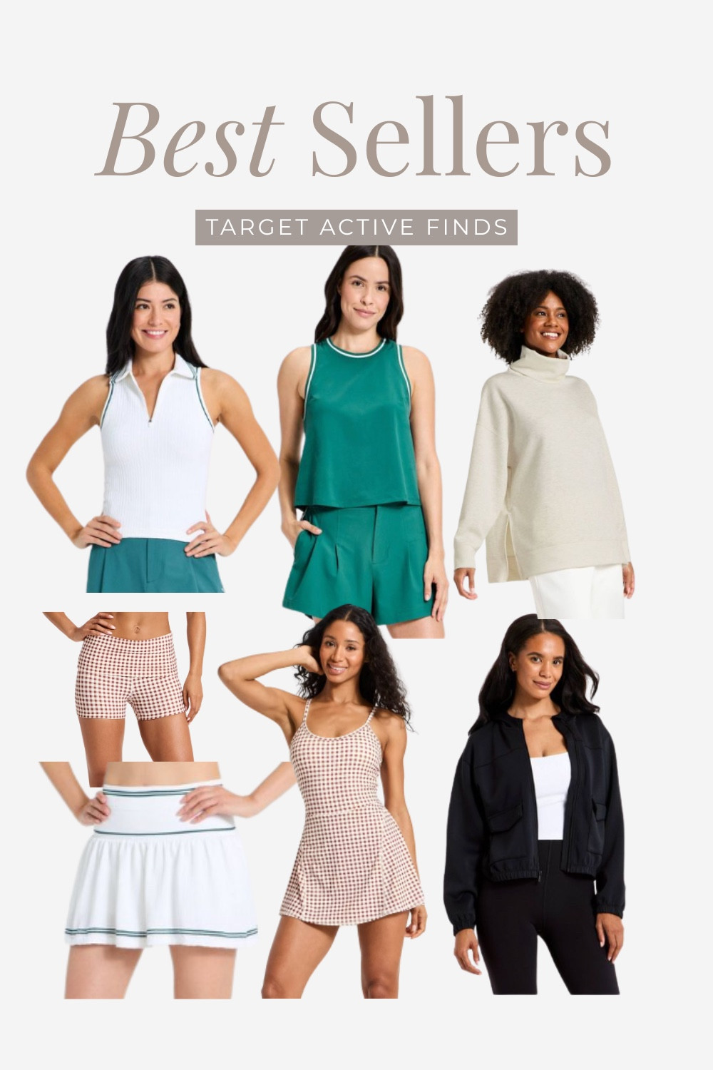 These are the must have active wear fines from target for spring, the styles everyone has been buying most.  Everything from active skirts to Varley look alike. These styles are great for the tennis court and the gym. ￼

#TargetActivewear #GymOutfits #TennisOutfits #TargetStyle #TargetFINDS best sellers @Target ￼

#LTKfitnessgoals #LTKmomlife #LTKActive