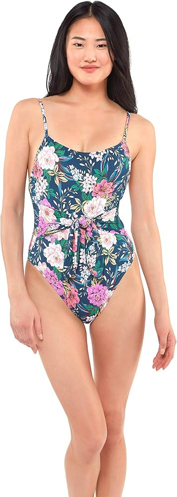 Jessica Simpson Womens Striped Tie-Waist One-Piece Swimsuit | Amazon (US)