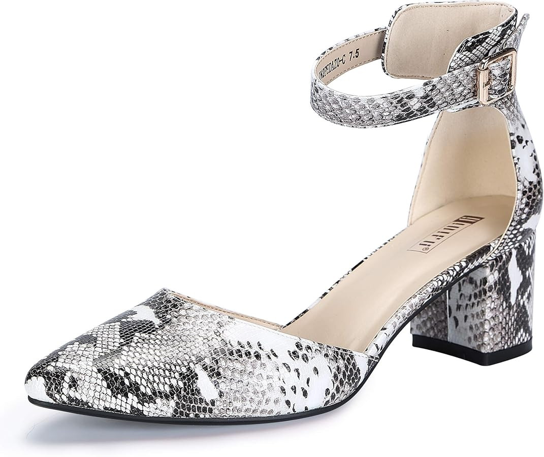 IDIFU Women's IN2 Pedazo Dress Shoes Low Block Heels Comfortable Chunky Closed Toe Ankle Strap We... | Amazon (US)