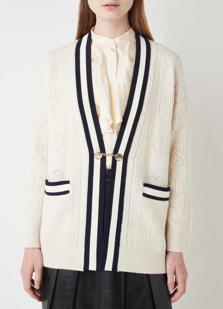 Longline kabelgebreid vest met ketting detail | De Bijenkorf (NL)