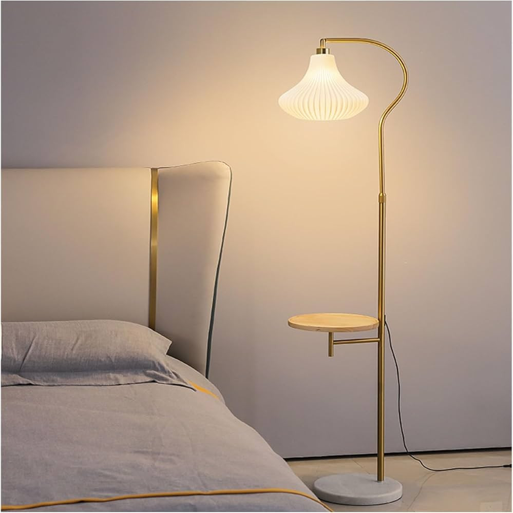Floor lamp,desk lamp Floor Lamp Modern Floor Lamp with End Table, Solid Wood Side Table Lamp, Rus... | Amazon (CA)