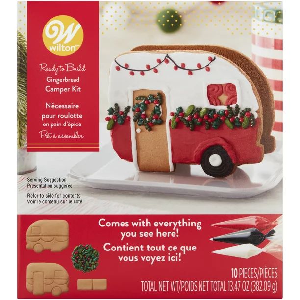 Wilton Ready to Build Gingerbread Christmas Camper Kit, 10-Piece - Walmart.com | Walmart (US)