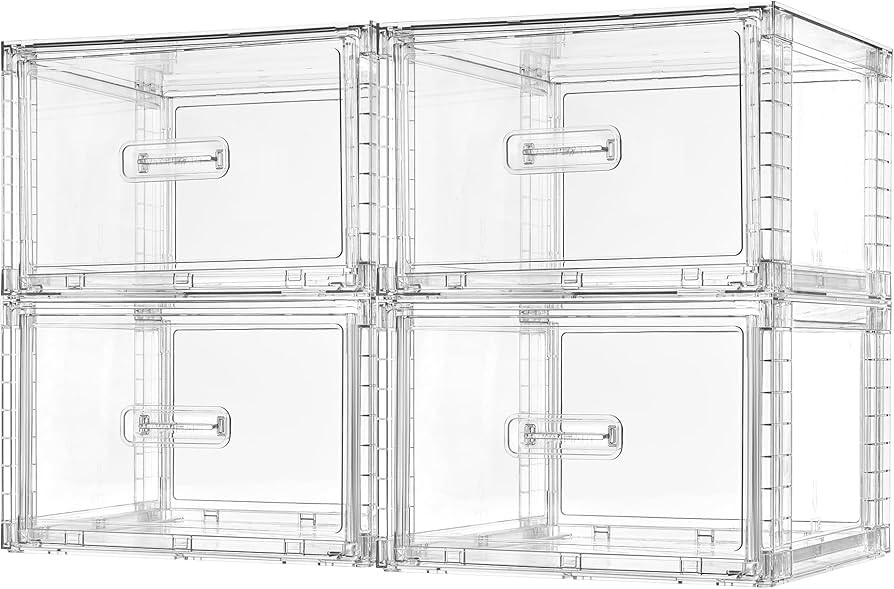 Vtopmart 4 Pack 13QT Clear Stackable Storage Drawers,Easily Assemble Acrylic Closet Organizers,Pl... | Amazon (CA)