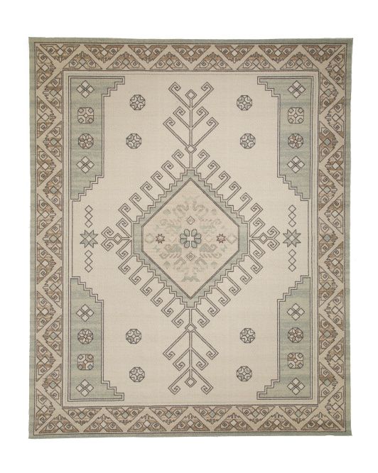 Wool Blend Flat Weave Medallion Area Rug | TJ Maxx