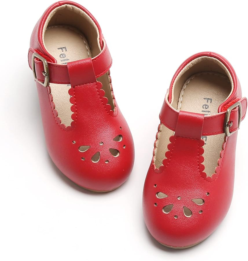 Felix & Flora Toddler Little Girl Flat Oxfords Dress Shoes - Mary Jane Princess for Girl Party Sc... | Amazon (US)