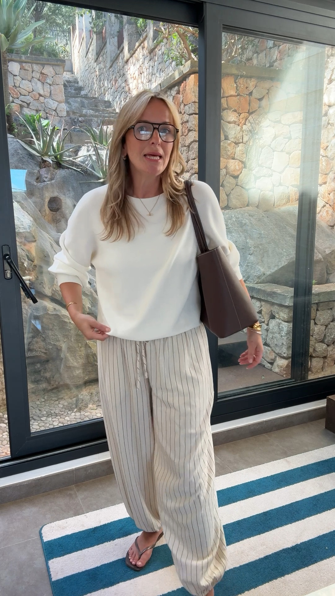 Holiday capsule wardrobe 
Linen balloon trousers , vest and knit 
Sizing 
Vest top large 
Jumper X large 
Trousers U.K. 14 

@Albaray 
@Orelia 


#LTKtravel #LTKsummer #LTKspring