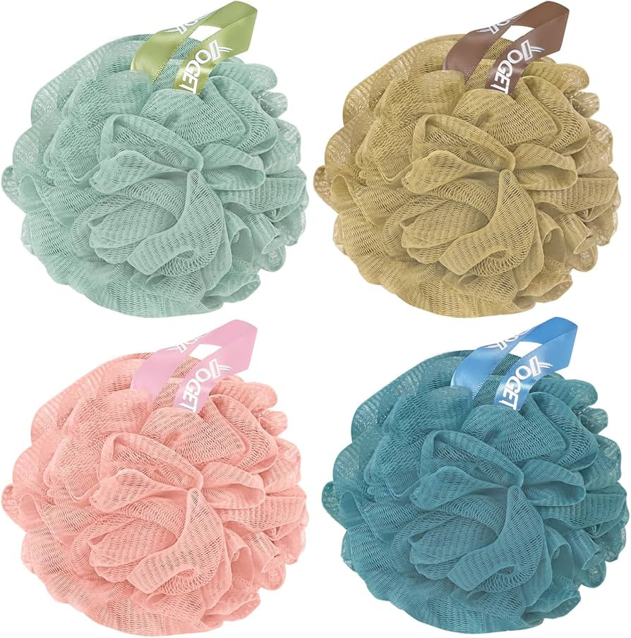 Yoget 4 Pack Shower Loofah Sponge, 60G Bath Sponge,Exfoliate, Cleanse, Soothe Skin | Amazon (US)