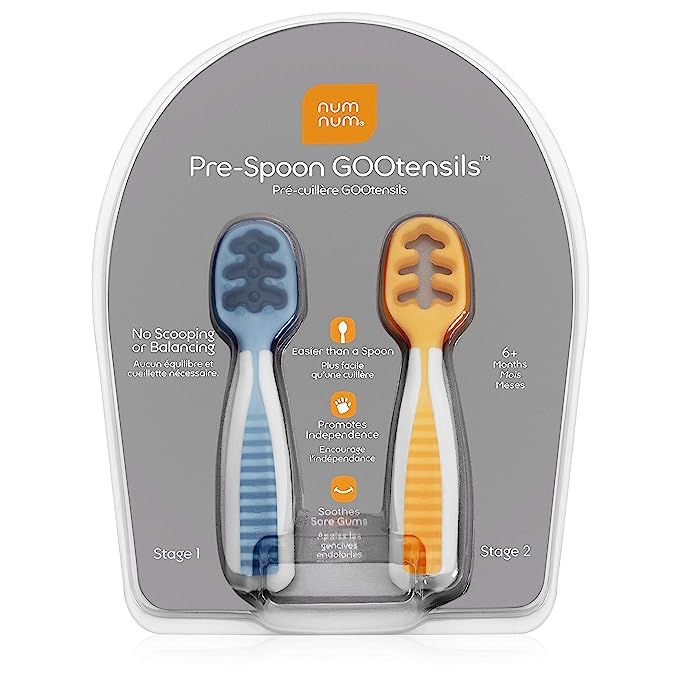 Baby Spoon Set (Stage 1 + Stage 2) | BPA Free Silicone Self Feeding Toddler Utensils | Pre-Spoon ... | Amazon (US)