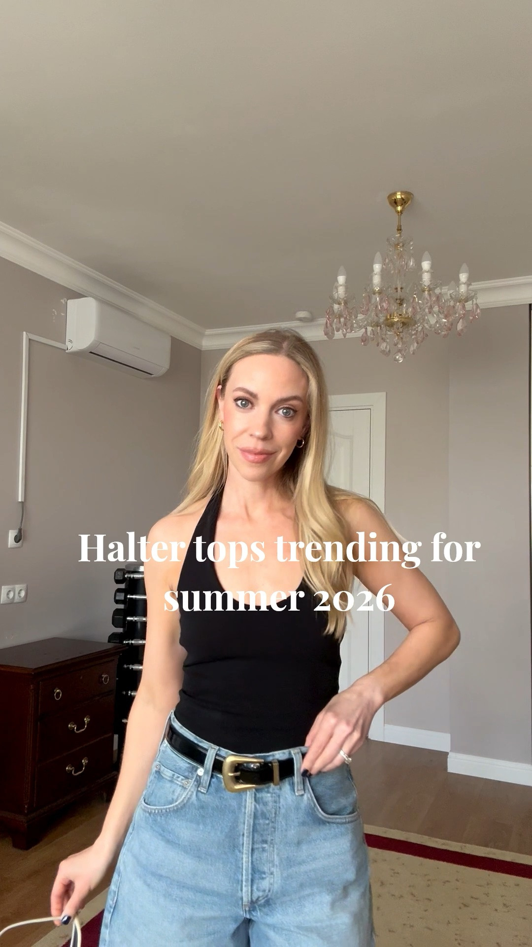 Halter tops are a huge trend for summer 2026 - style one with a pair of loose fitting bermuda shorts and thong sandals for a casual chic look

#LTKSeasonal #LTKOver40 #LTKTravel