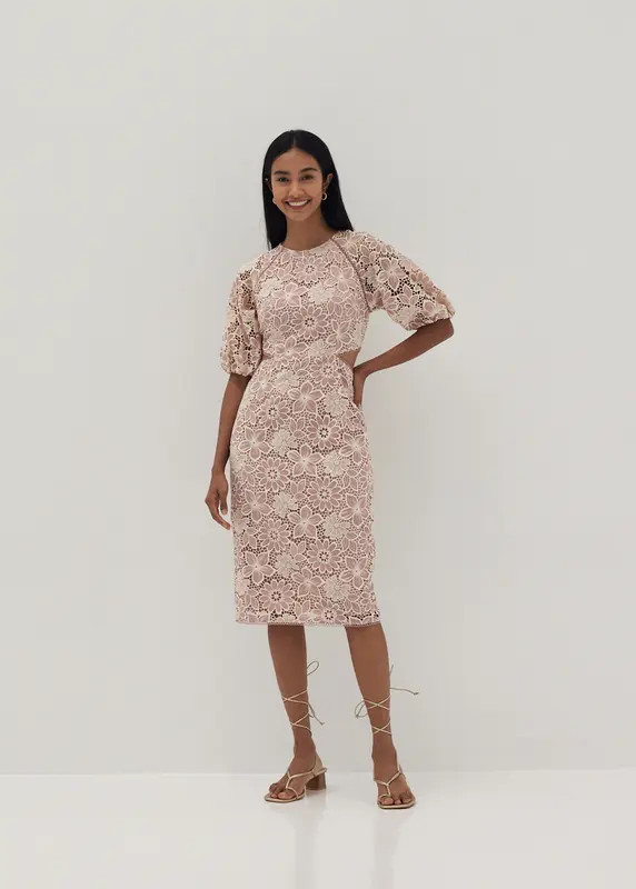 Venus Lace Cut Out Midi Dress | LOVEBONITO SINGAPORE PTE LTD