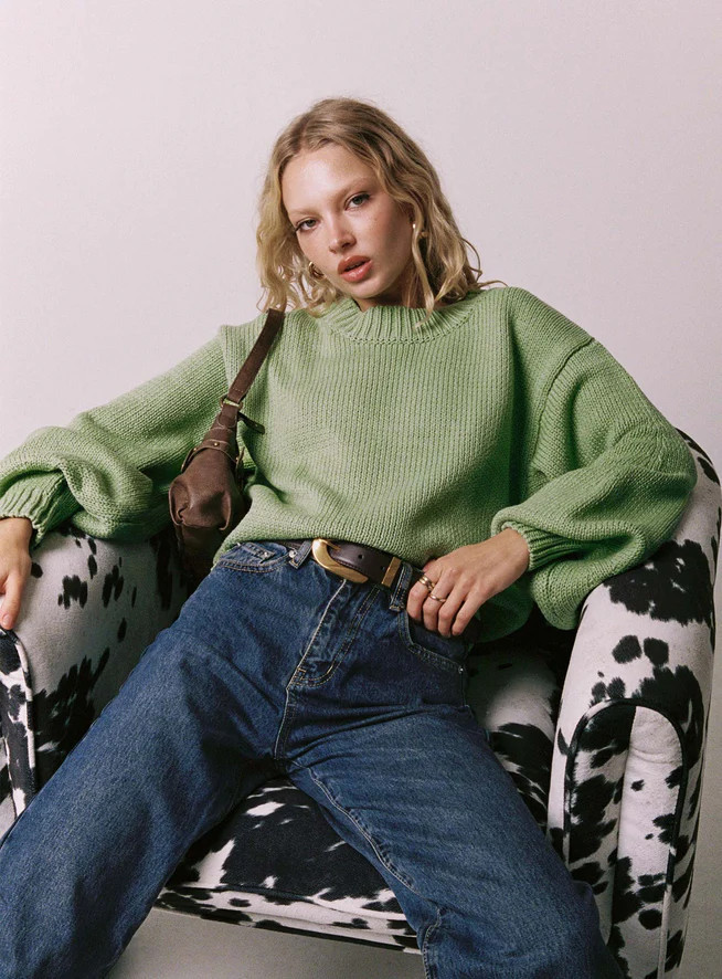 Harmony Knit Sweater Sage | Princess Polly US