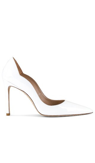Stuart 100 Scallop Pump in White | Revolve Clothing (Global)