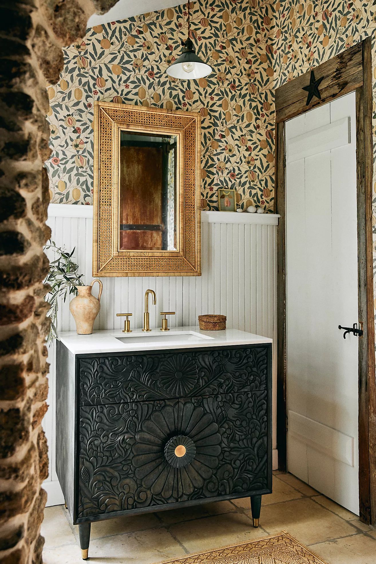 Handcarved Gulliver Single Bathroom Vanity | Anthropologie (US)