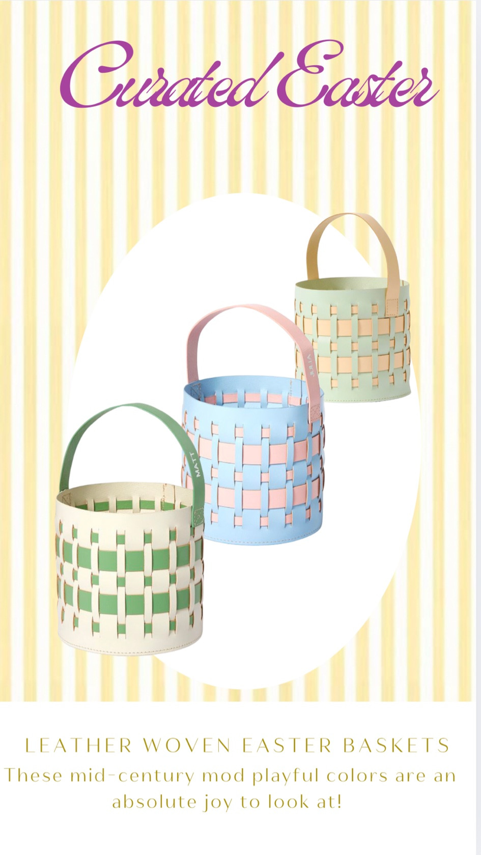 Recycled leather Easter baskets in gorgeous spring color block combinations! Easter, Easter decor, Easter baskets, west elm Easter, Easter playroom, Easter bunny, Easter gifts 

#LTKKids #LTKFindsUnder50 #LTKFamily