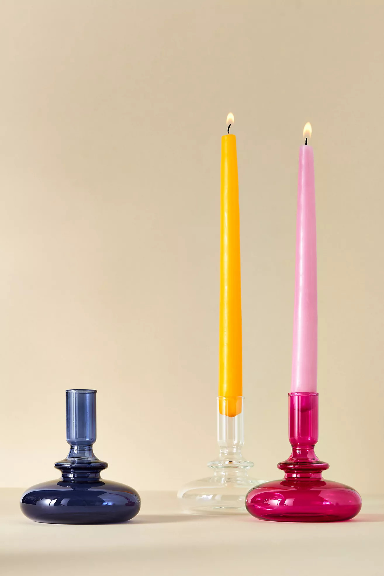 Delaney Glass Taper Candle Holder | Anthropologie (UK)