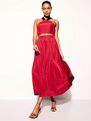 The Occasion by Old Navy High-Waisted Taffeta Midi Skirt | Old Navy (US)