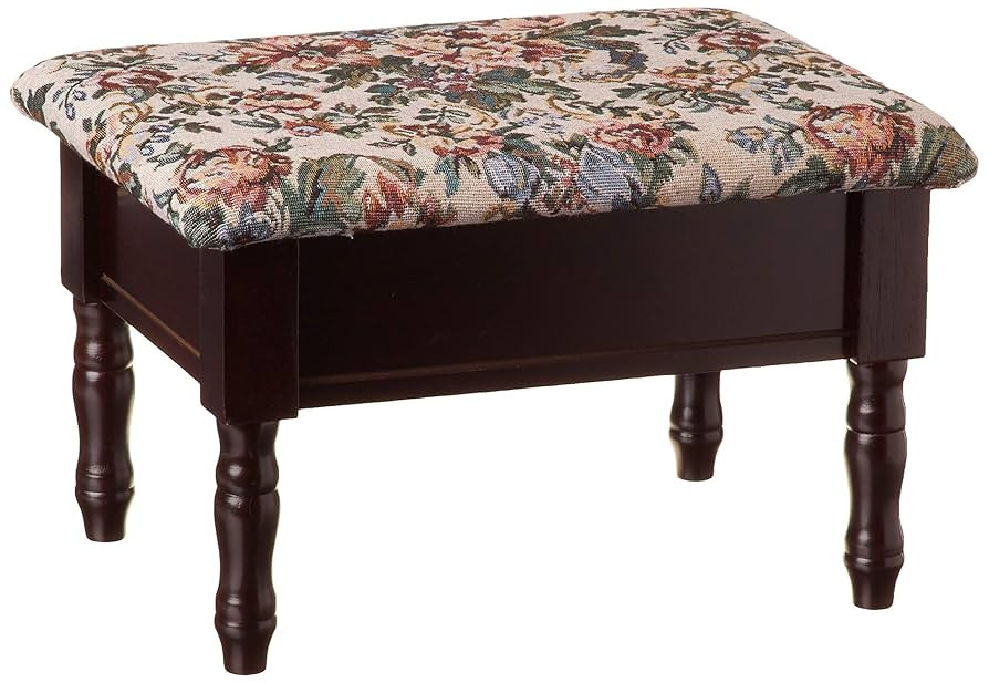 Frenchi Furniture Foot Stool, 13.2"D x 17.84"W x 5.12"H, Cherry | Amazon (US)