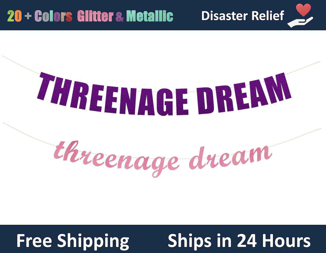 Threenage Dream banner - Third Birthday Decoration, Girls Birthday Party, 3rd birthday party Hang... | Etsy (US)