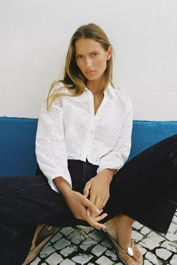 OPENWORK EMBROIDERY SHIRT | Zara US