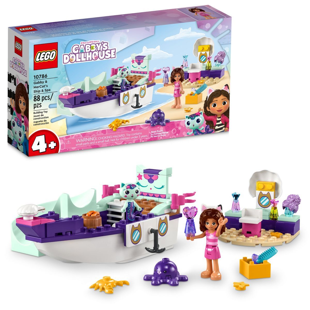 LEGO Gabby's Dollhouse Gabby & MerCat's Ship & Spa Building Toy 10786 | Target