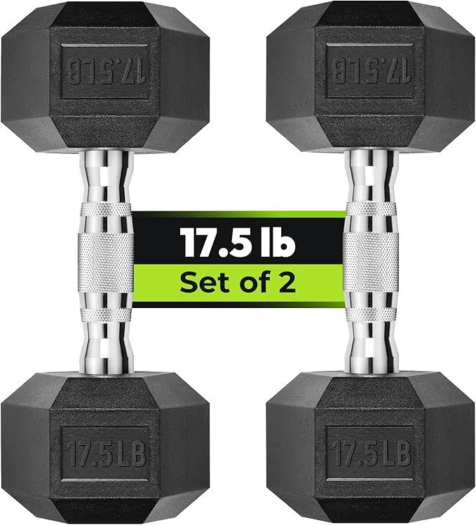 Hex Dumbbell Set, 2.5-65 lb Rubber Encased Exercise & Fitness Dumbbells, Weights Dumbbells Set of... | Amazon (US)