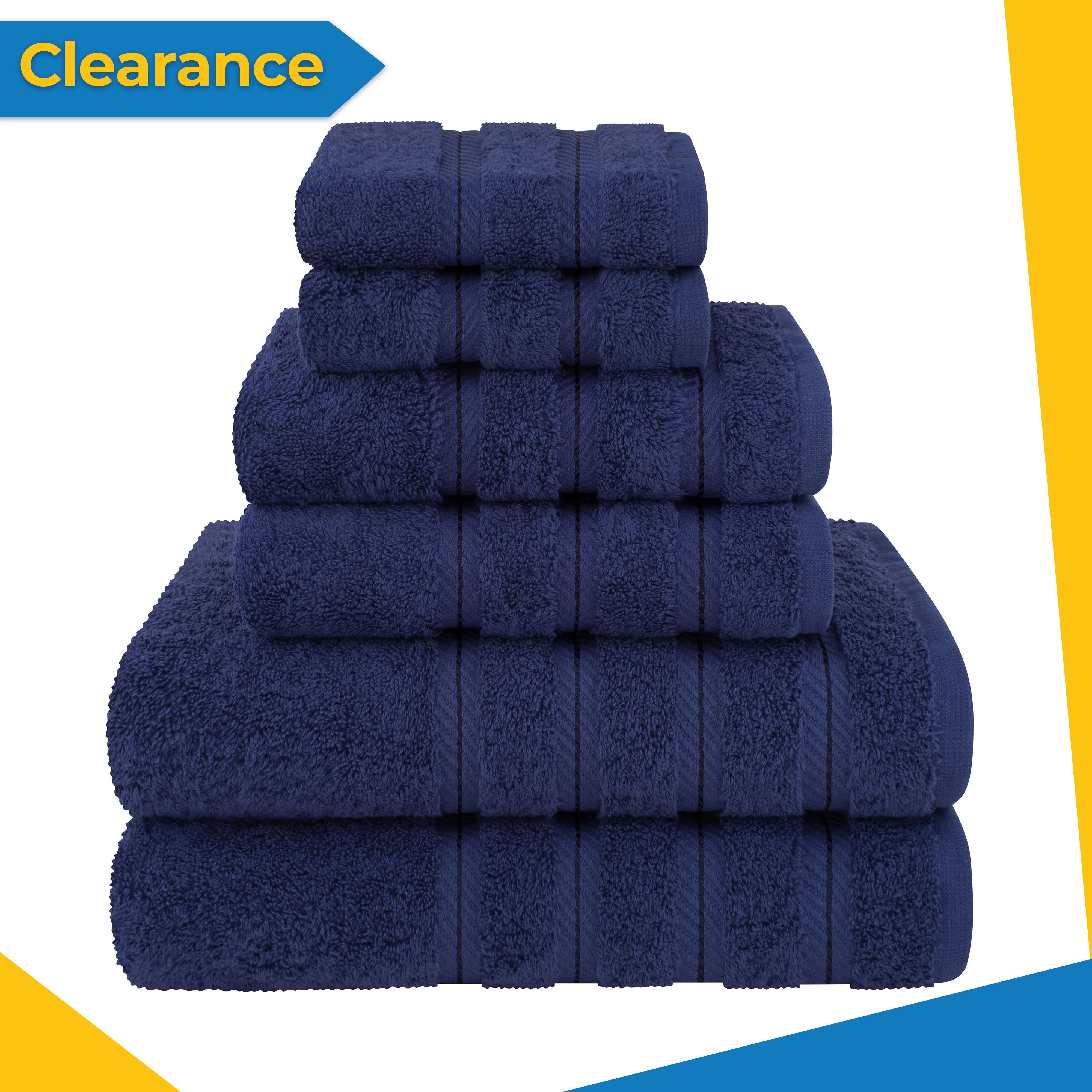 American Soft Linen, 6 Piece Towel Set, 100% Turkish Carde Cotton Towels for Bathroom, Navy Blue | Walmart (US)