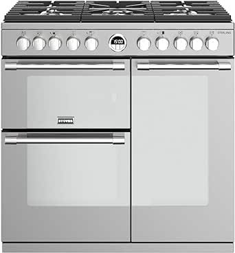 Stoves Sterling S900DF 90cm Dual Fuel Range Cooker - Stainless Steel | Amazon (UK)