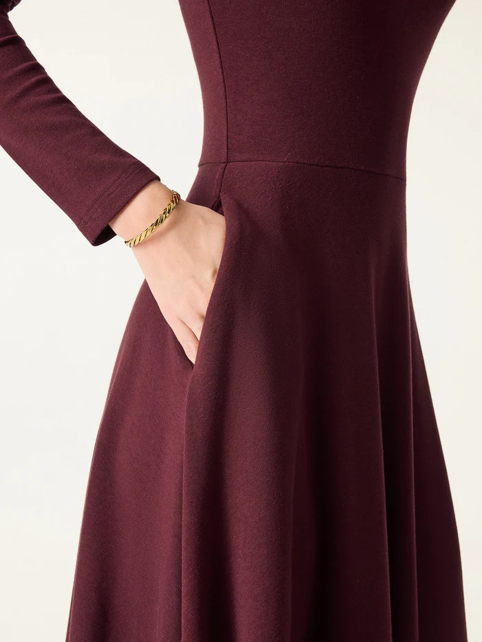 ProWarm Mockneck Midi Brami Dress with Pockets | OGLmove