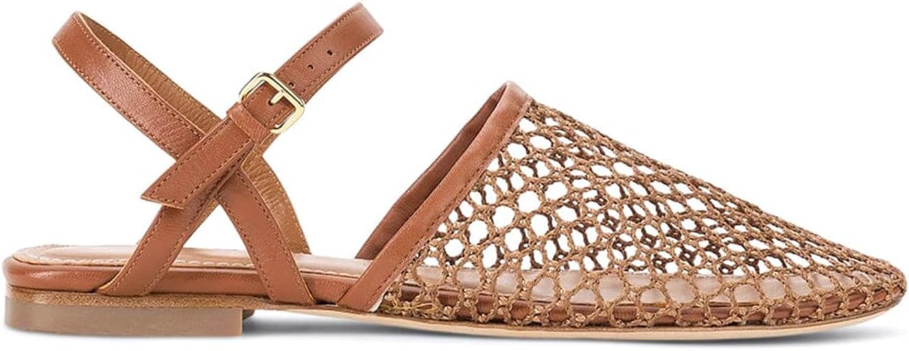 Mesh Ballet Flats for Women Slingback Flats for Women Round Toe Shoes Buckle Strap Mesh Mary Jane... | Amazon (US)