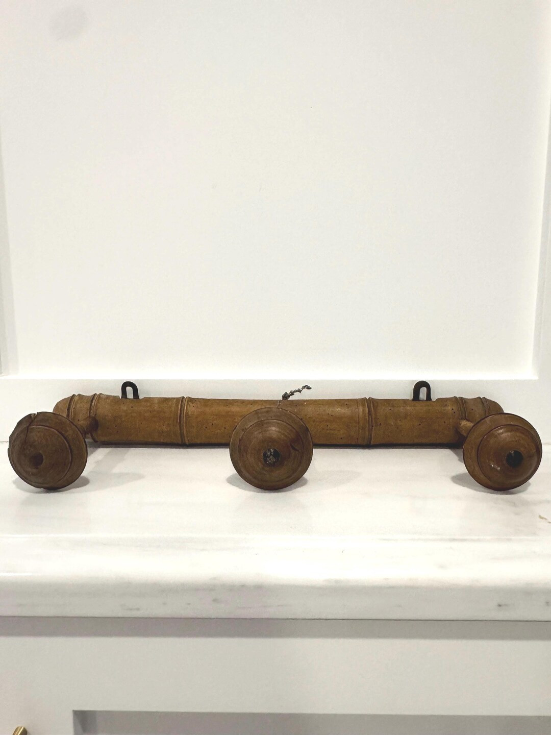 Antique French Wooden Coat Rack | 17" Rustic Peg Rack - Etsy | Etsy (US)