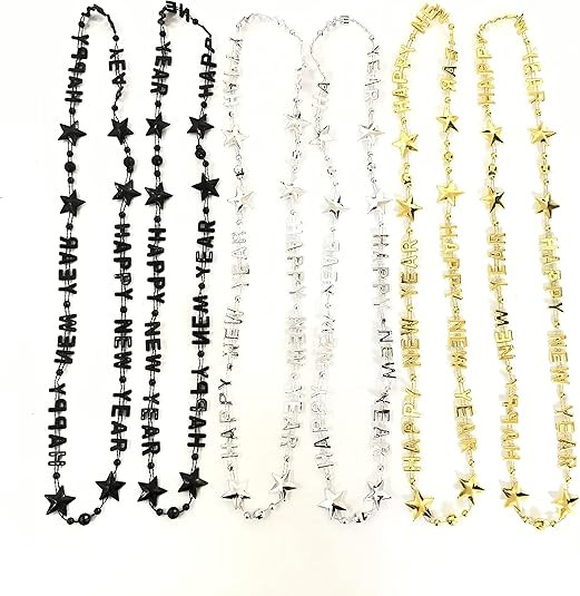 Happy New Year Bead Necklace New Year's Eve Party Gift (12 Pcs) | Amazon (US)